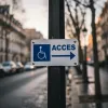 Panneau Rampe d'accès PMR flèche droite