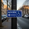 Panneau accès handicapé direction gauche | PMR
