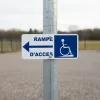Panneau rampe d'accès PMR gauche – Signalétique handicapé