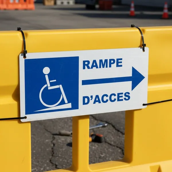 Panneau rampe d'accès handicapé PMR - Signalétique accessible