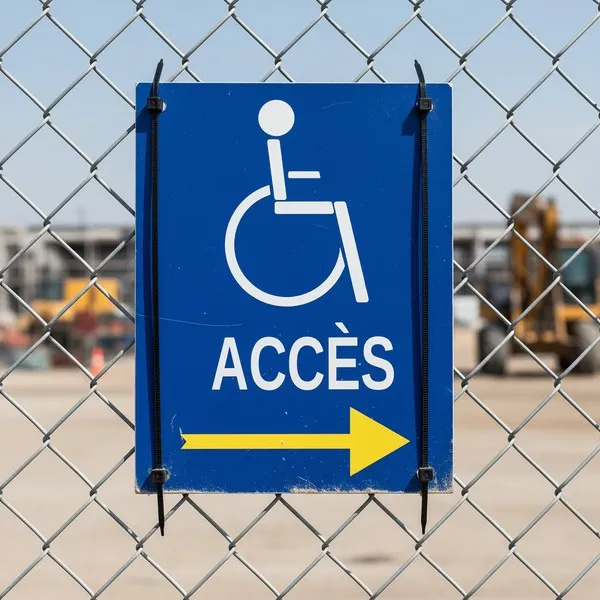 Panneau accès à droite handicapé – Panneau handicapé - PMR