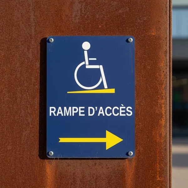 Panneau rampe d'accès handicapé – Panneau PMR
