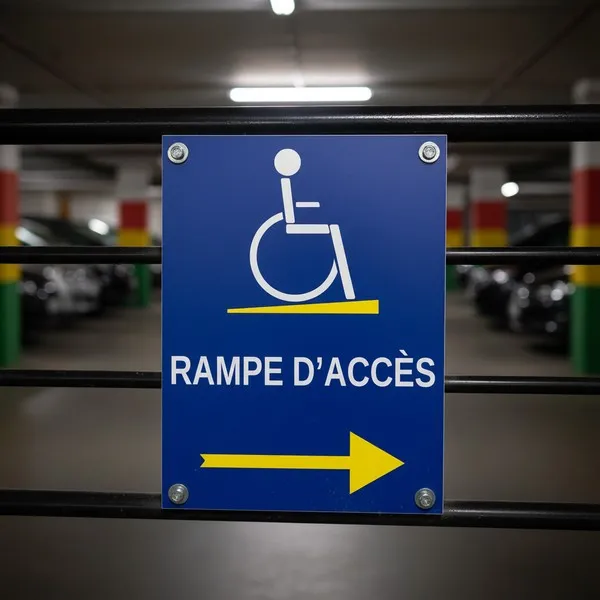 Panneau rampe d'accès handicapé – Panneau PMR