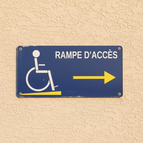 Panneau rampe d'accès à droite PMR – Panneau handicapé - PMR