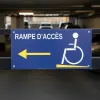Panneau rampe accès PMR gauche – Signalétique handicapé