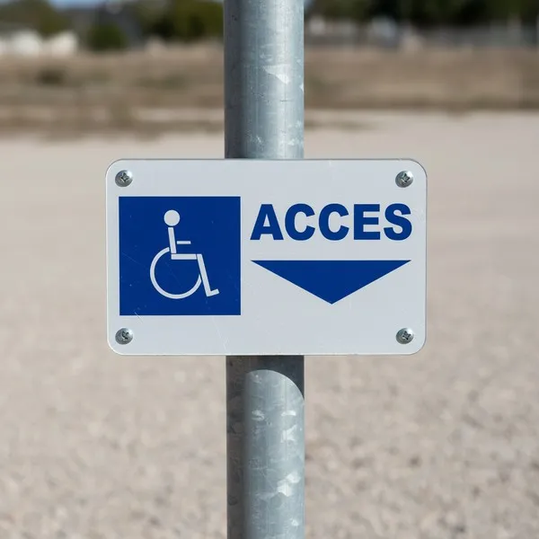 Panneau d'accès et direction handicapé (PMR) | Panneau PMR