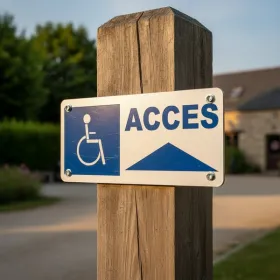 Panneau d'accès handicapé direction en haut –