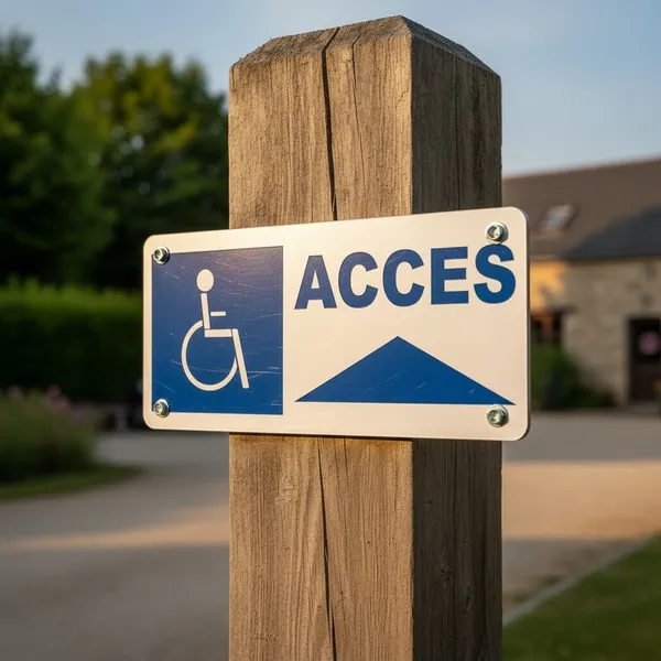 Panneau d'accès handicapé direction en haut –