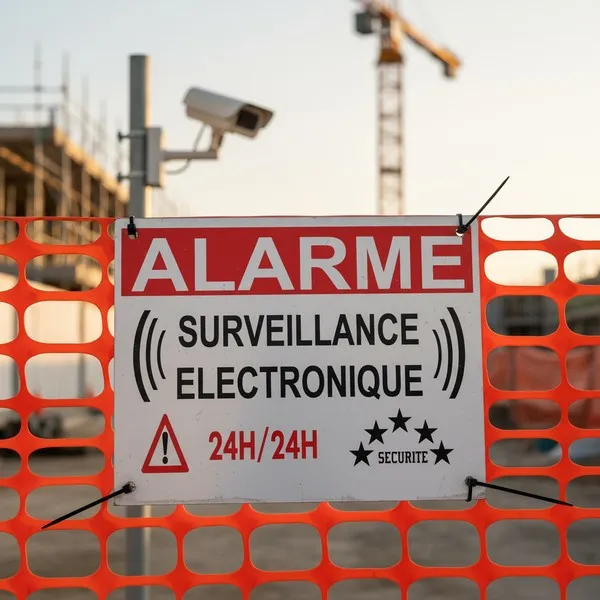 Panneau signalétique alarme sécurité – Surveillance électronique