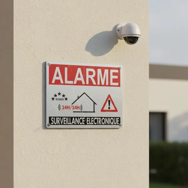 Panneau site protégé alarme électronique – Signalétique sécurité