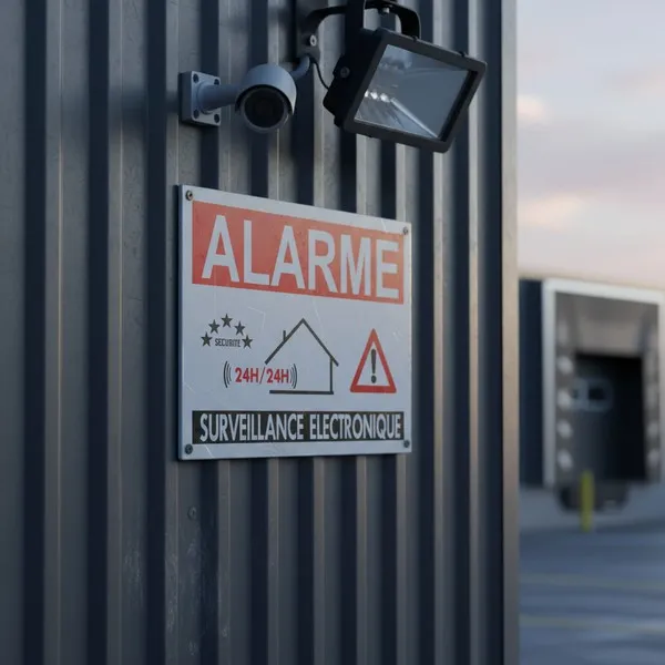Panneau site protégé alarme électronique – Signalétique sécurité