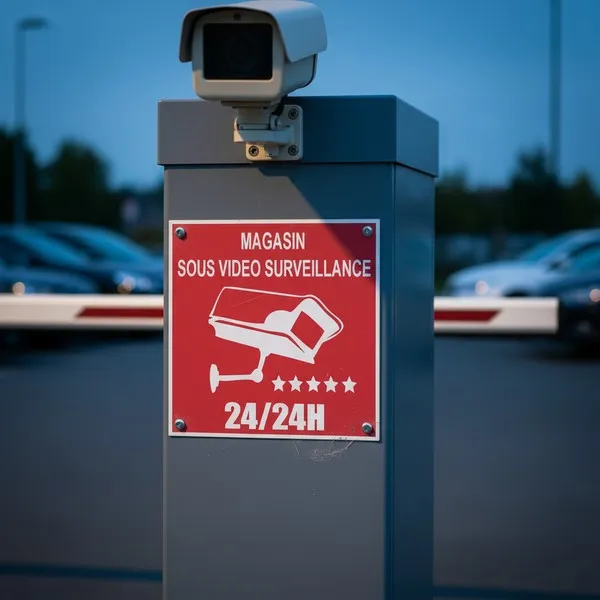 Panneau vidéo surveillance magasin - Signalétique commerce