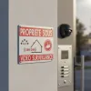 Panneau vidéo surveillance propriété privée fond blanc format A4