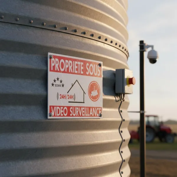 Panneau vidéo surveillance propriété privée fond blanc format A4