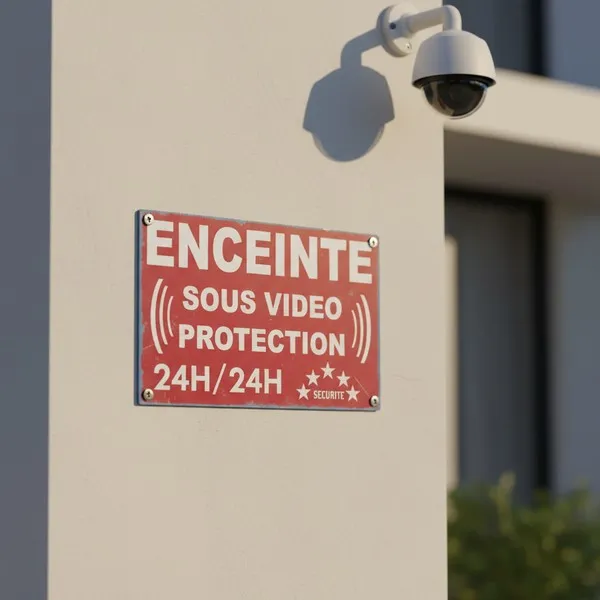 Panneau signalétique vidéo protection 24h/24 zone surveillée