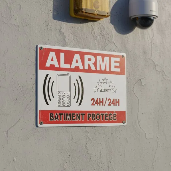 Panneau alarme bâtiment protégé – Panneau vidéo surveillance
