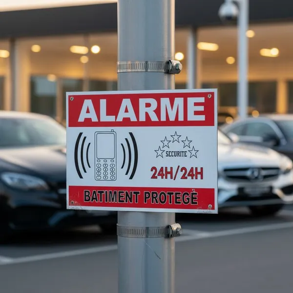 Panneau alarme bâtiment protégé – Panneau vidéo surveillance
