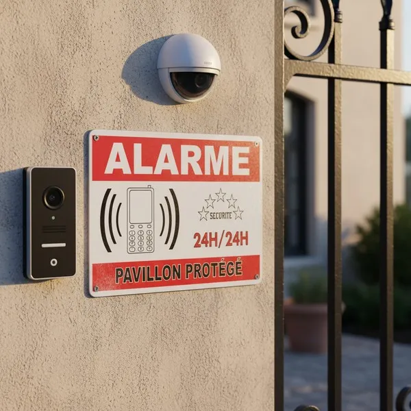 Panneau alarme pavillon protégé – Panneau vidéo surveillance