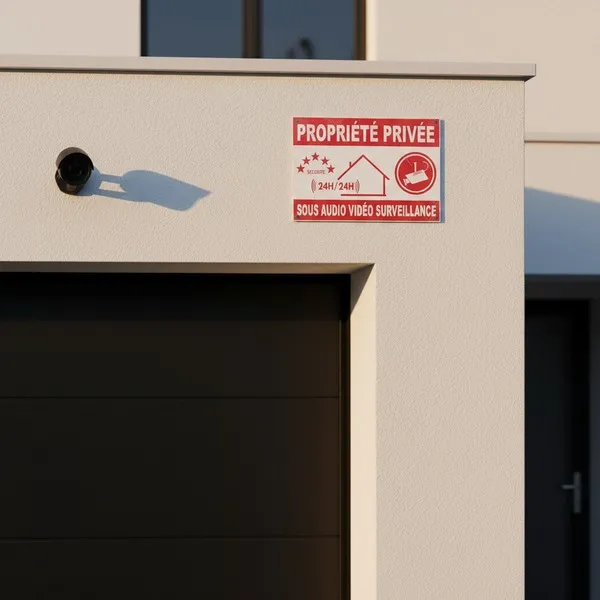 Propriété privée : Panneau site sécurisé sous surveillance vidéo