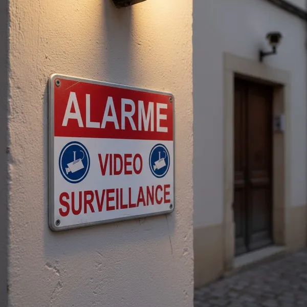 Panneau Vidéosurveillance & Alarme : Site Protégé par Caméra