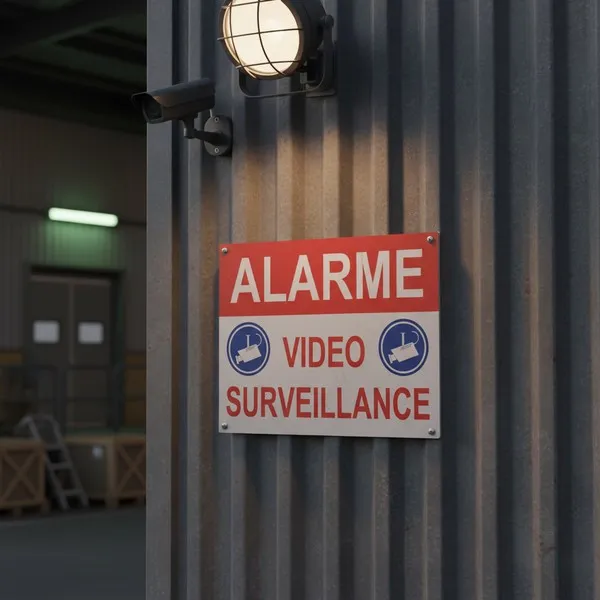 Panneau Vidéosurveillance & Alarme : Site Protégé par Caméra