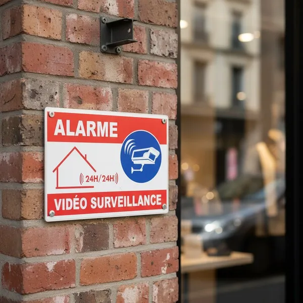 Panneau Vidéo Surveillance & Alarme – Sécurité Propriété
