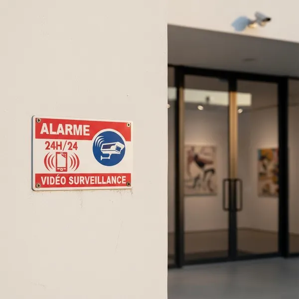 Panneau de signalétique site protégé par alarme et vidéo