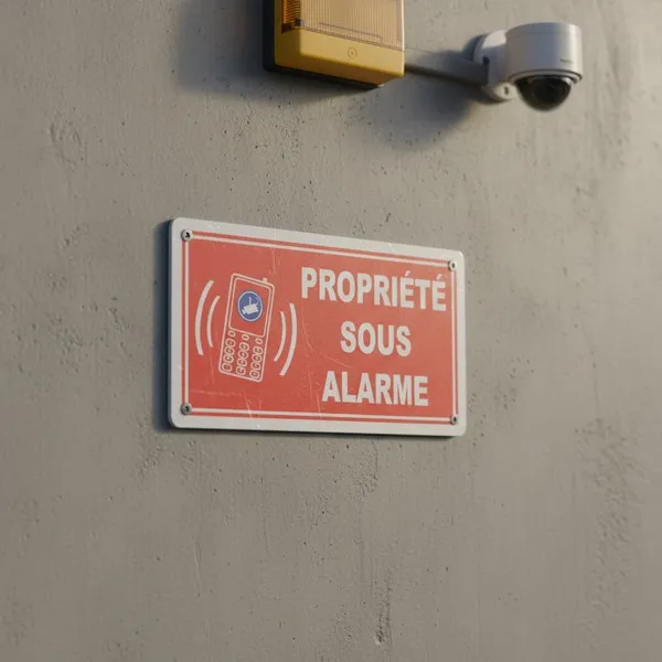 Panneau propriété sous alarme vidéosurveillance, contrôle via smartphone