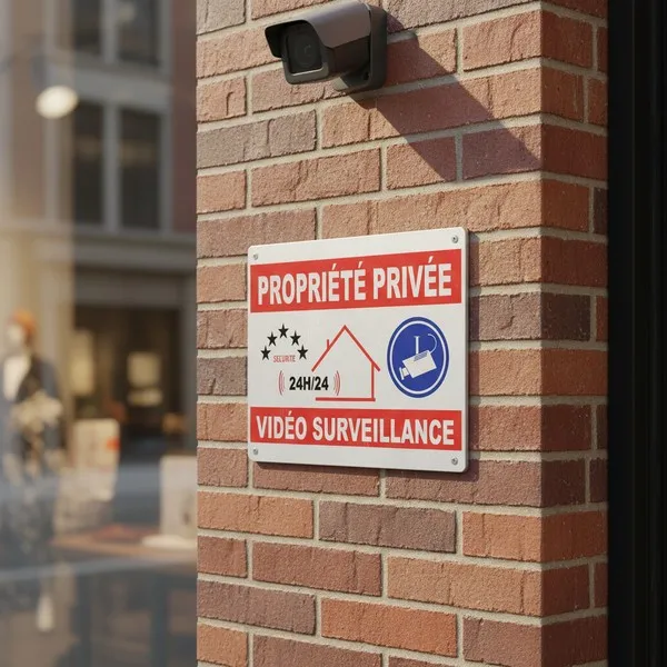 Panneau propriété privée vidéo surveillance 300x200mm – Sécurité