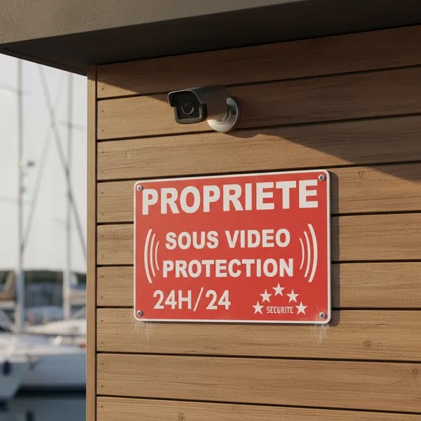 Panneau vidéosurveillance propriété privée - Protection 24h/24