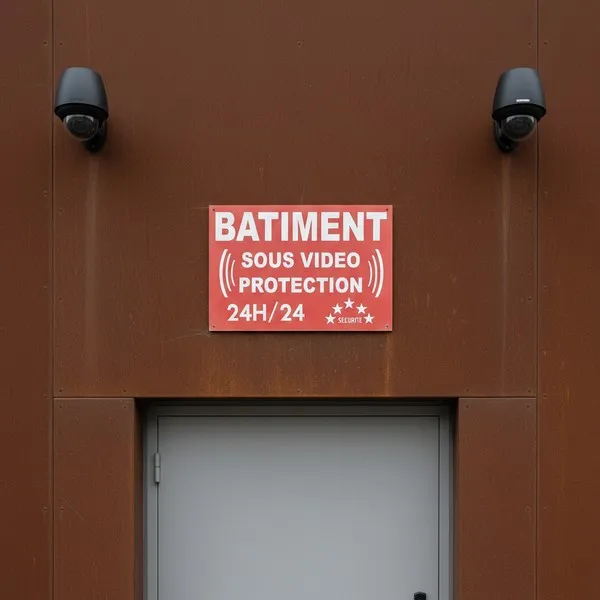 Panneau vidéo protection bâtiment surveillance continue 24h/24