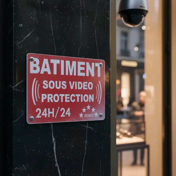 Panneau vidéo protection bâtiment surveillance continue 24h/24