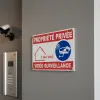 Panneau propriété privée vidéo surveillance accès interdit