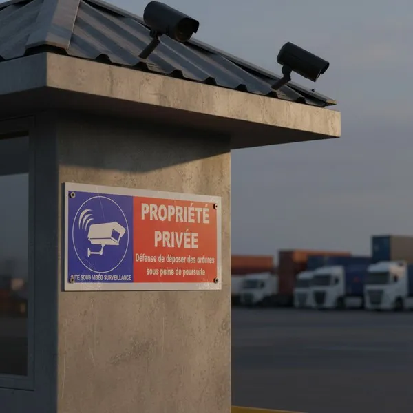 Panneau propriété privée – Interdit de déposer des ordures