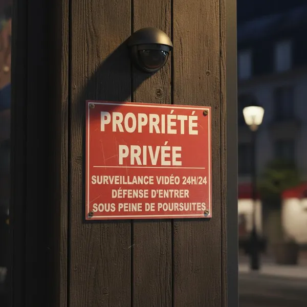 Panneau Propriété Privée extérieur - surveillance 24h/24