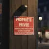 Panneau Propriété Privée extérieur - surveillance 24h/24