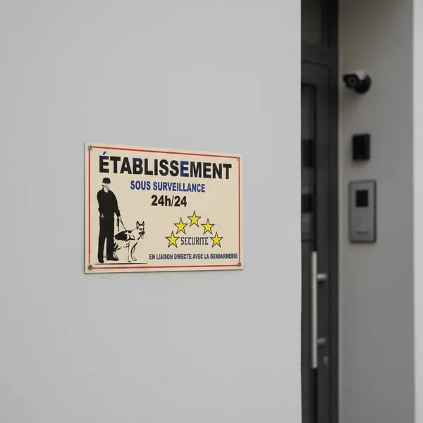 Vidéo surveillance 24h/24 – Panneau Établissement sous surveillance