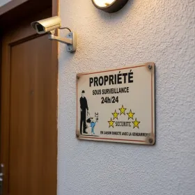 Panneau Avertissement Vidéo Surveillance 24h/24 - Adhésif Danger