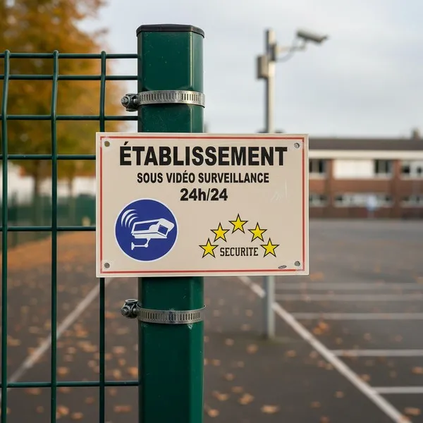 Panneau vidéosurveillance 24h/24 – Signalétique sécurité à poser