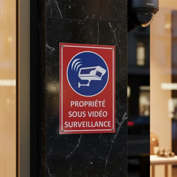 Panneau vidéo surveillance propriété privée caméra sécurité