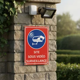 Panneau vidéo surveillance site – Aluminium – Pictogramme caméra