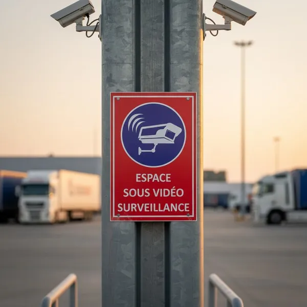 Panneau vidéosurveillance signalétique espace protégé par caméra