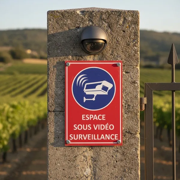 Panneau vidéosurveillance signalétique espace protégé par caméra