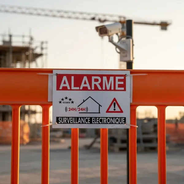 Panneau alarme surveillance électronique 300x200mm sécurité pastilles