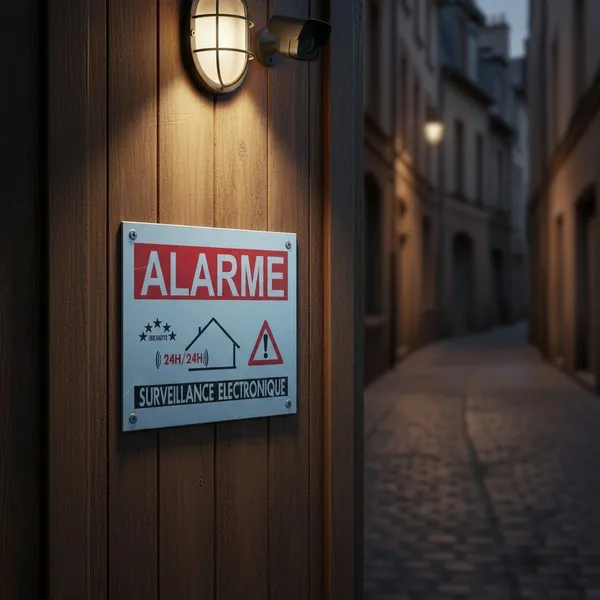 Panneau alarme surveillance électronique 300x200mm sécurité pastilles