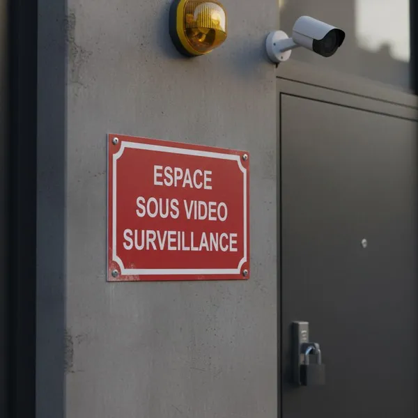 Panneau Alarme Espace sous vidéo Surveillance PVC 3mm (300x200mm)