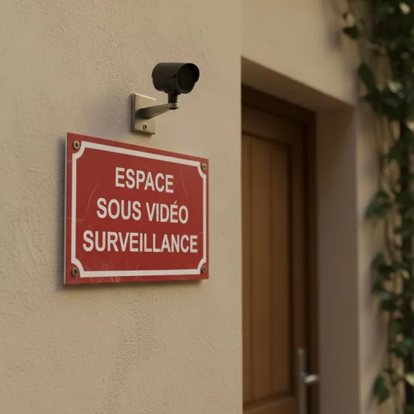Panneau Alarme Espace sous vidéo Surveillance PVC 3mm (300x200mm)