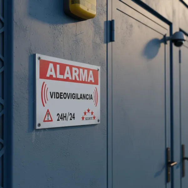 Panel ALARMA VIDEOVIGILANCIA 24H/24 – Panneau vidéo surveillance