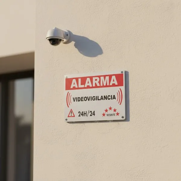 Panel ALARMA VIDEOVIGILANCIA 24H/24 – Panneau vidéo surveillance