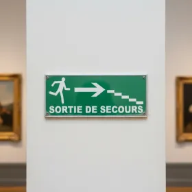 Panneau Sortie de Secours Escalier à Droite | Signalétique Évacuation